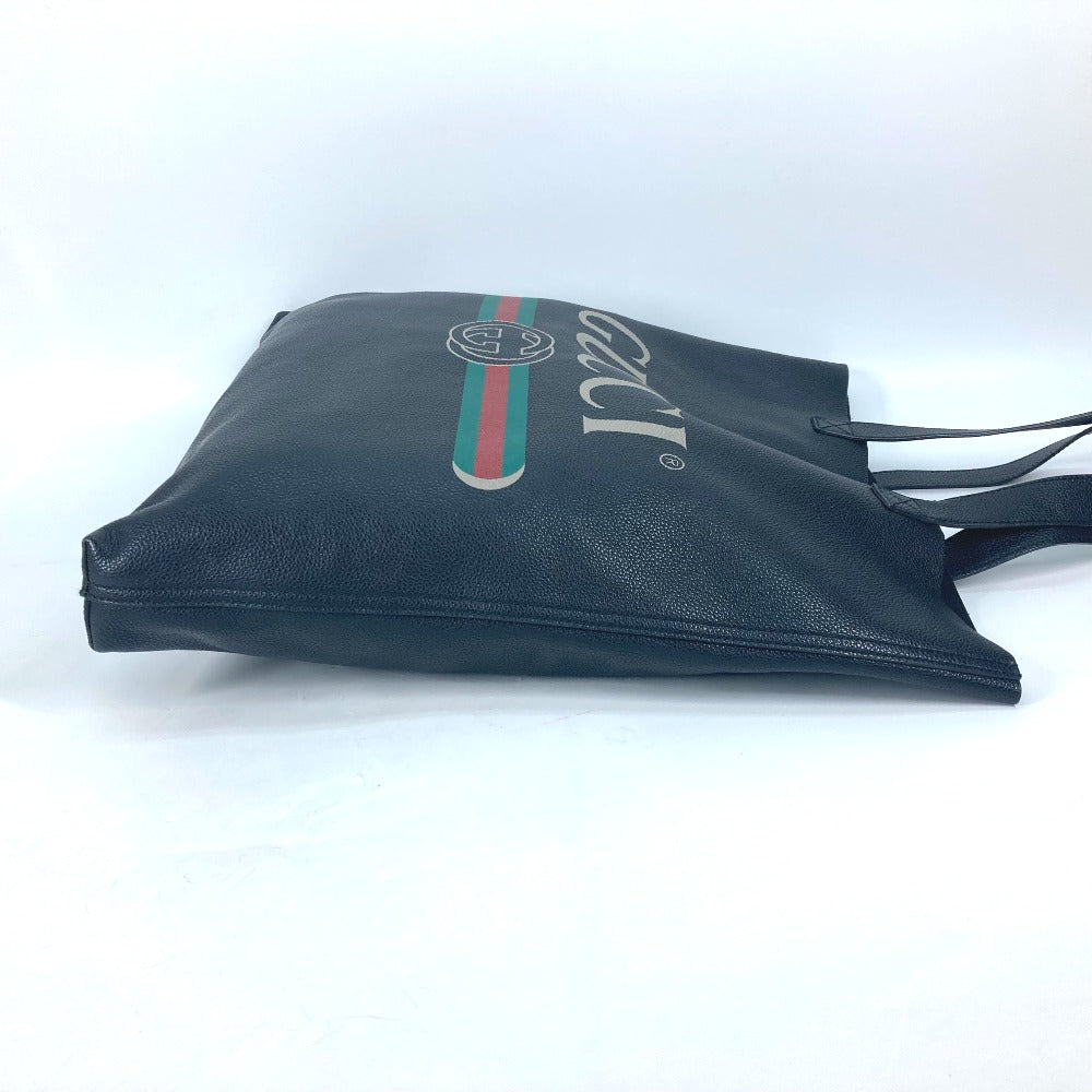GUCCI Tote Bag 572768 leather black Sherry line Logo print unisex(Unisex) Used