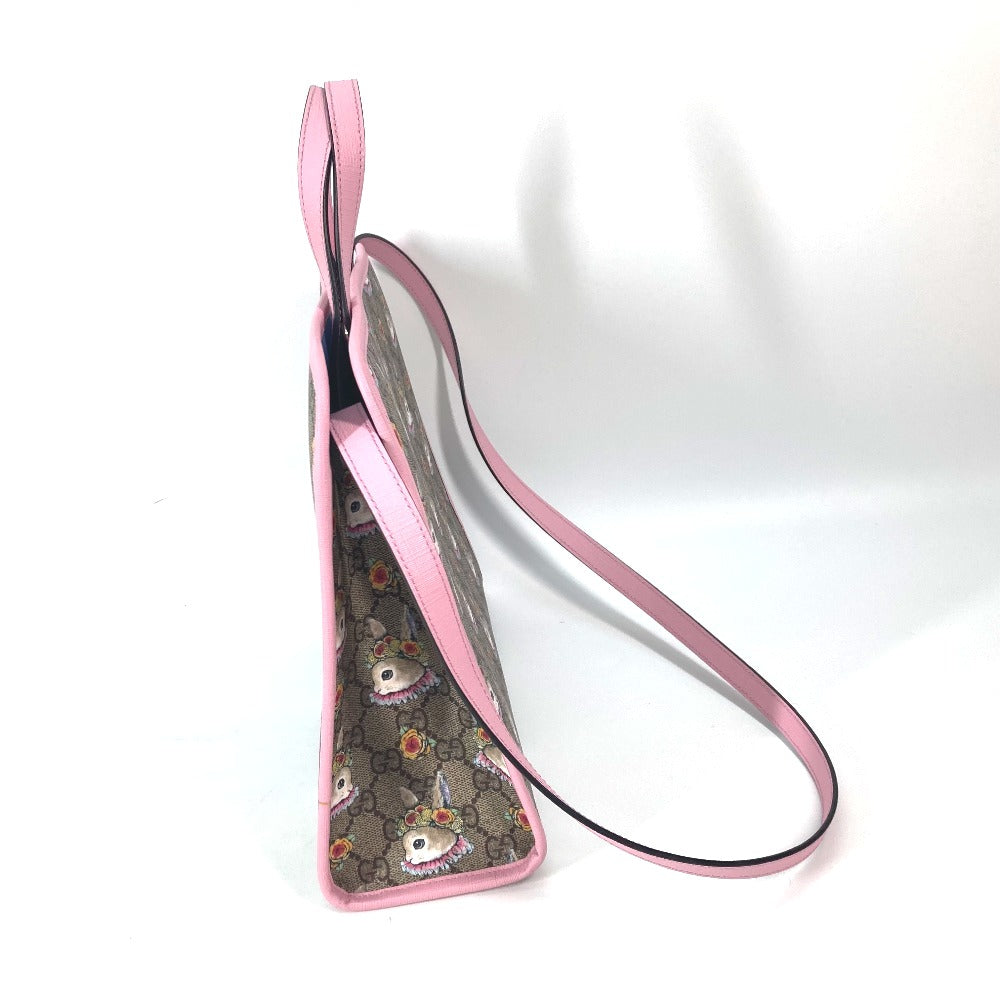 GUCCI Tote Bag 630542 GG canvas Beige x pink Children's Rabbit Yuko Higuchi Kids Used