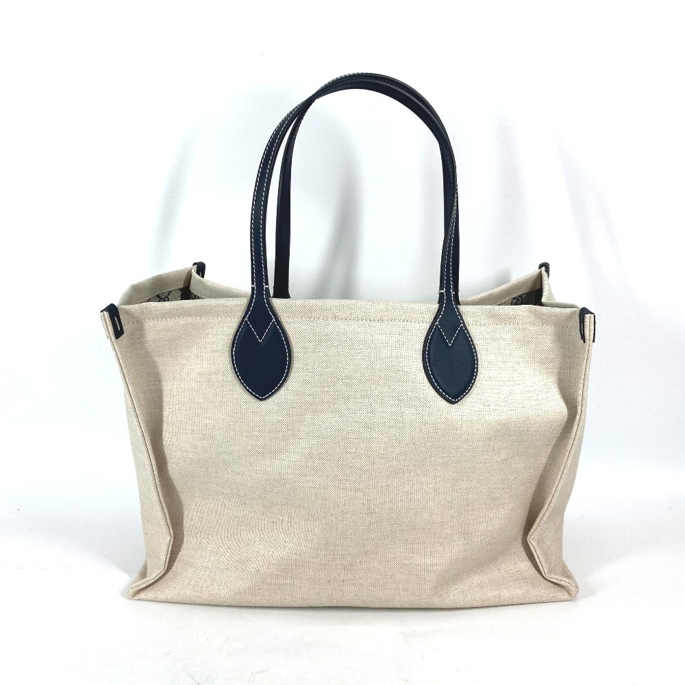 GUCCI Tote Bag 772176 Canvas leather Beige typex black Japan limited JAPAN logo print Women Used