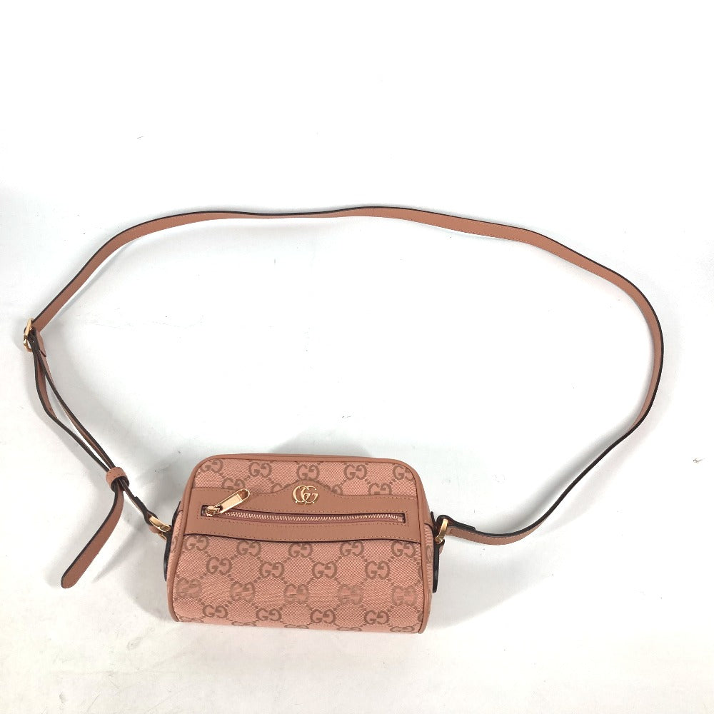 GUCCI Shoulder Bag 574493 Canvas / leather pink Crossbody GG Ophidia Women Used