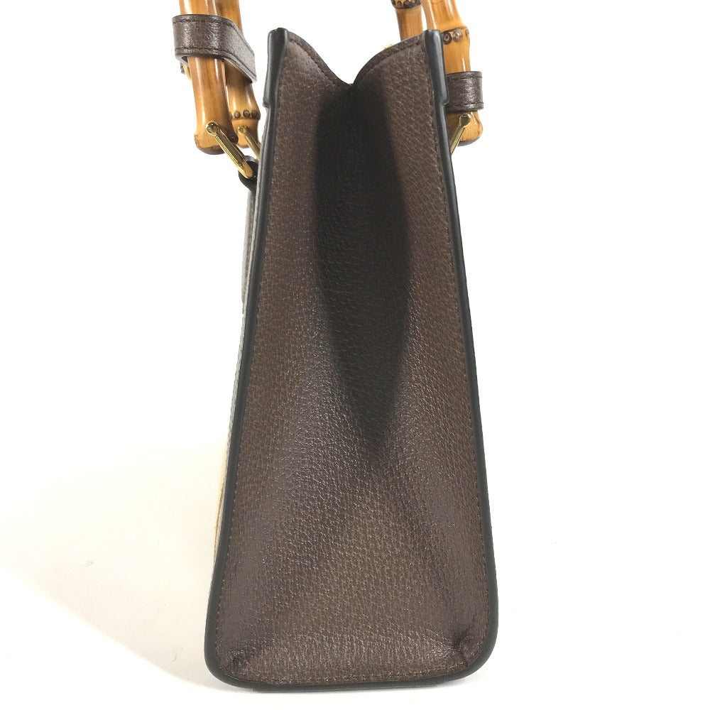 GUCCI Shoulder Bag 660195 GG canvas / leather beige Gucci Diana Bamboo Jumbo GG Small Tote Bag Women Used