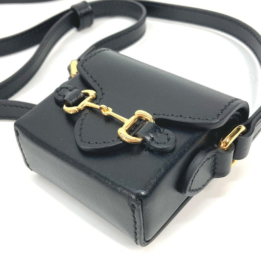 GUCCI Shoulder Bag 658611 leather black Shoulder Bag Crossbody Horsebit 1955(Unisex) Used