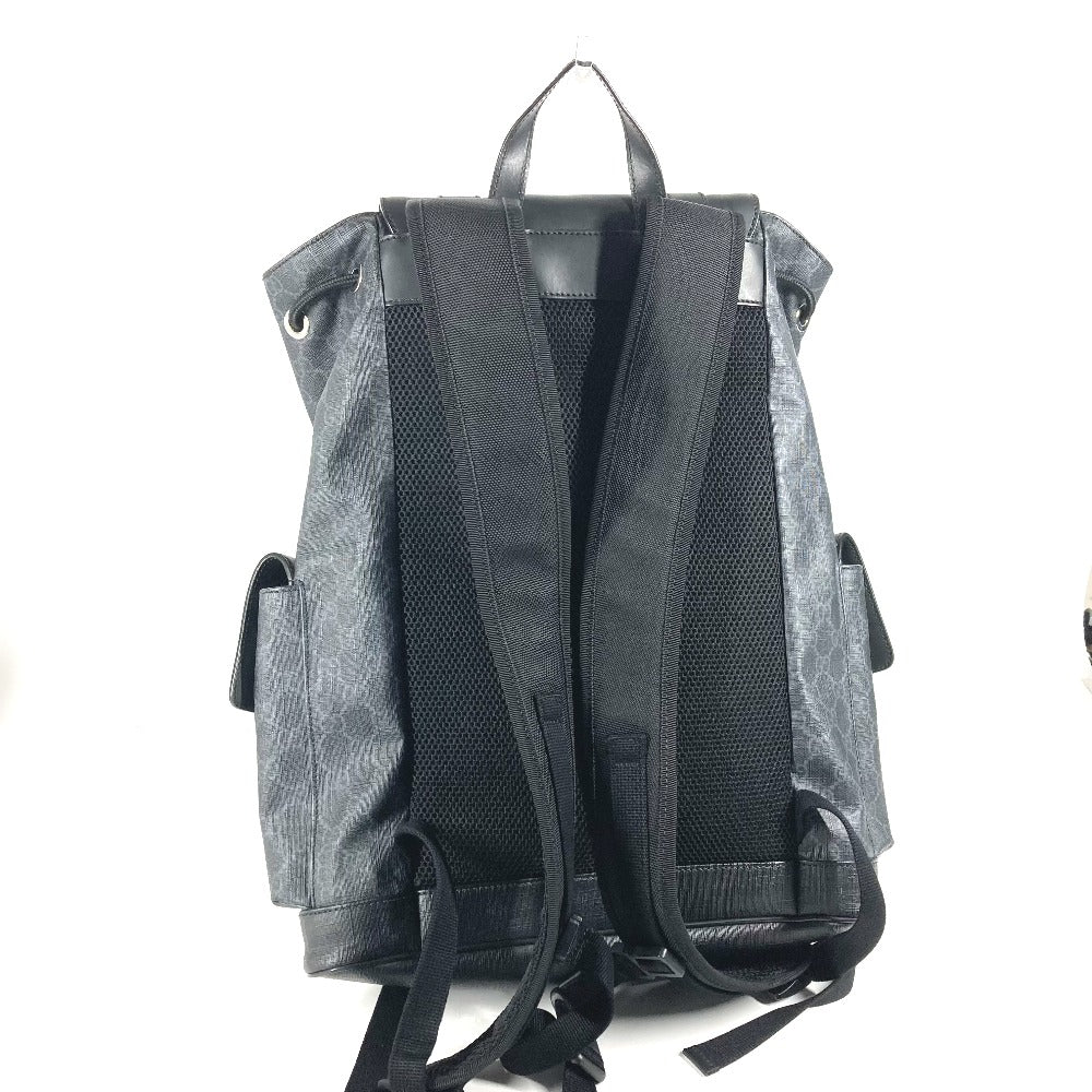 GUCCI Backpack 49556 GG Supreme Canvas black GG Supreme Tiger mens Used