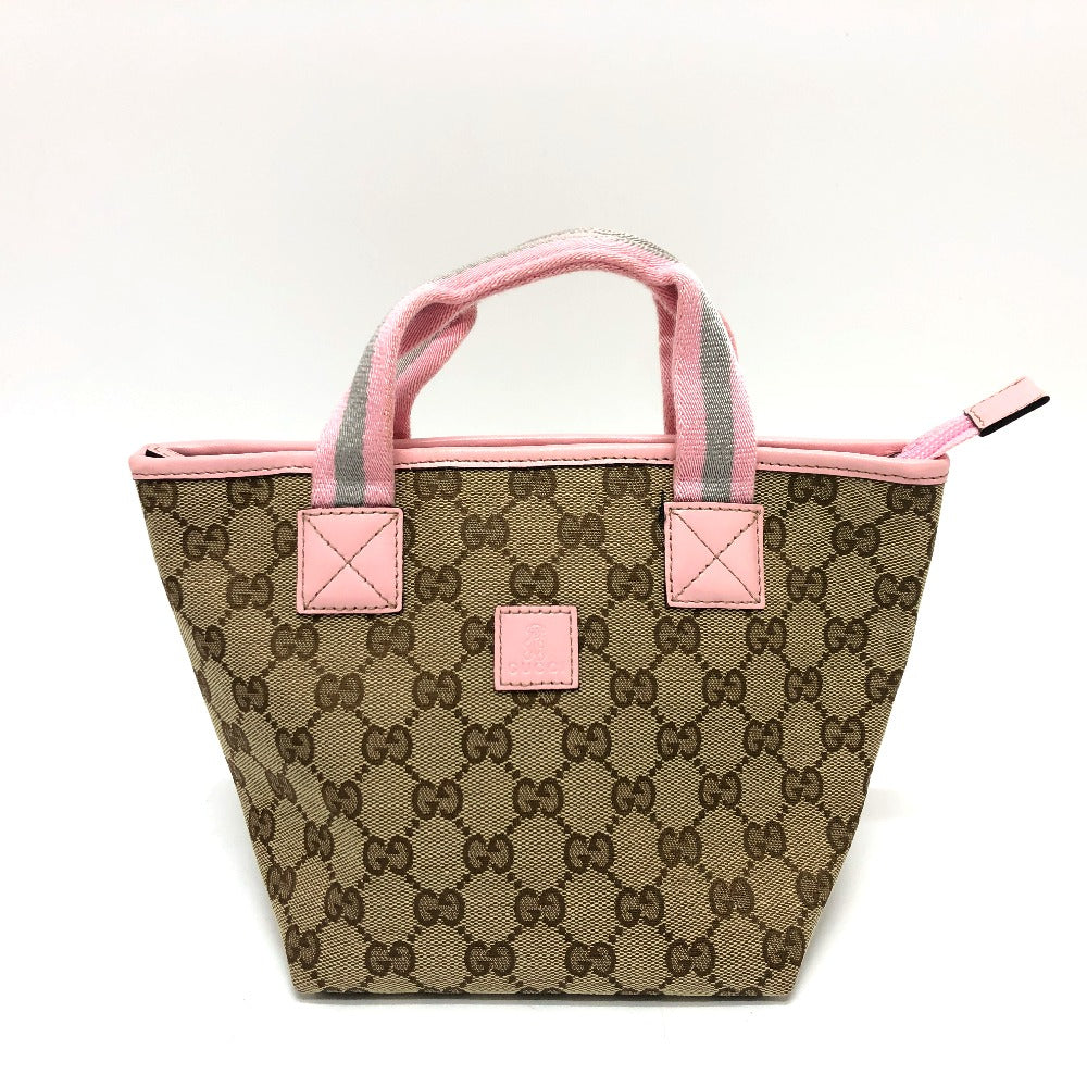 GUCCI Tote Bag 284728 GG canvas Brown x pink Chilled license GG Shelly line Women Used