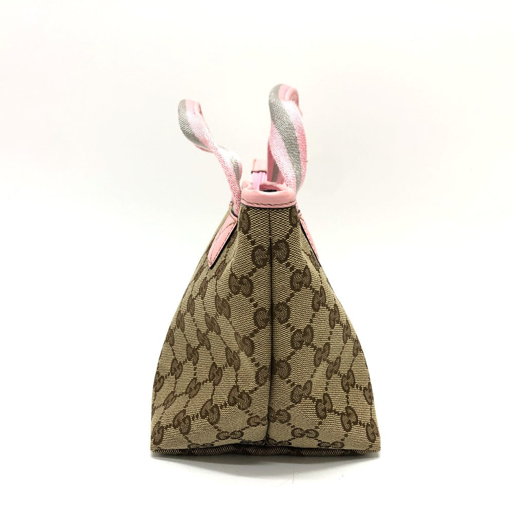 GUCCI Tote Bag 284728 GG canvas Brown x pink Chilled license GG Shelly line Women Used