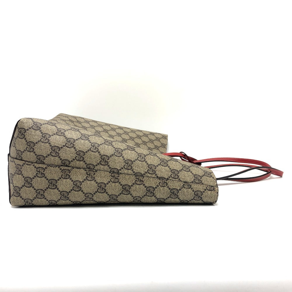 GUCCI Tote Bag 368568 GG Supreme canvas, leather Red x beige GG Supreme Reversible Medium Women Used