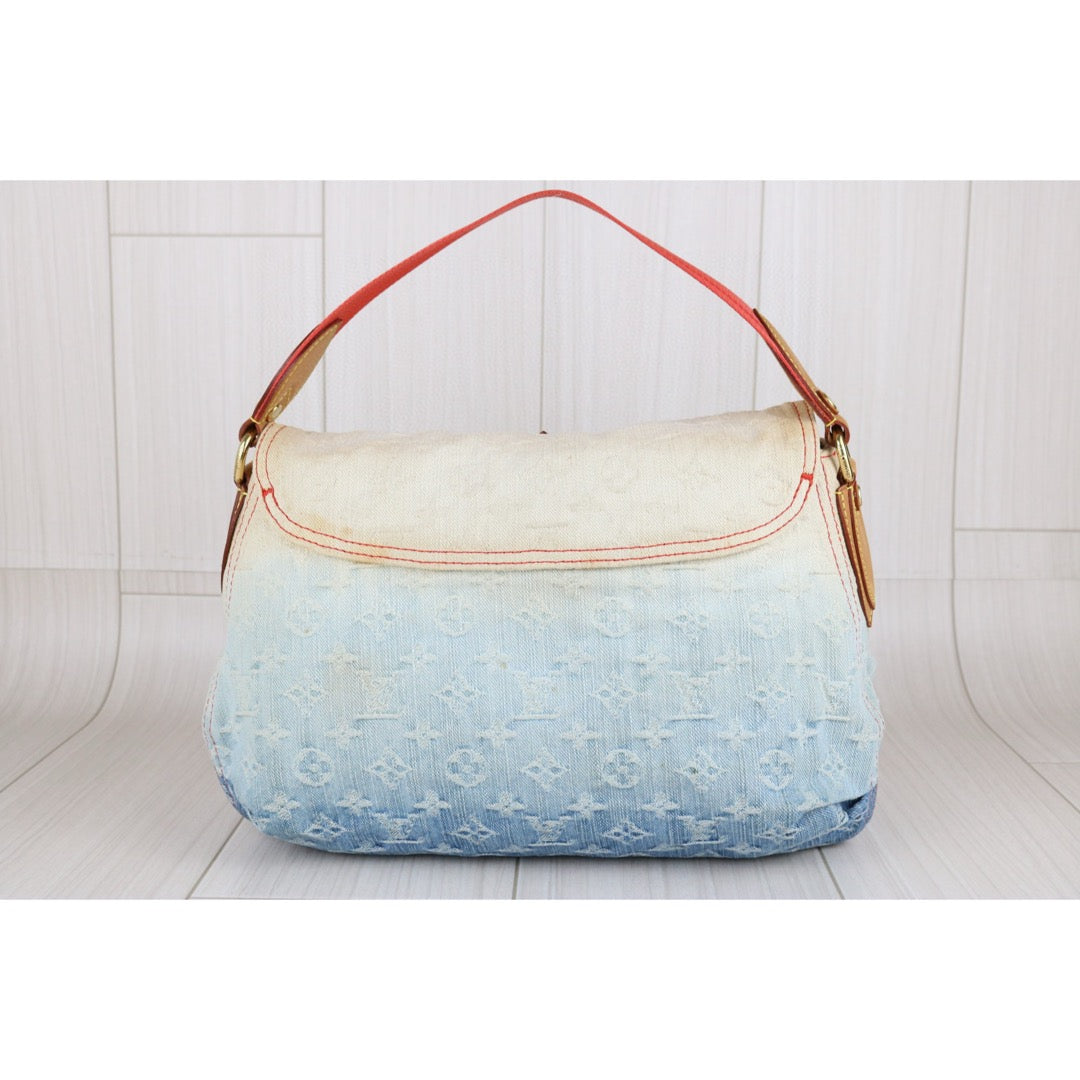 Good ( Rank AB) ｜  LV Monogram Denim  Sunshine Blue Ombre Shoulder Bag  ｜B25012209
