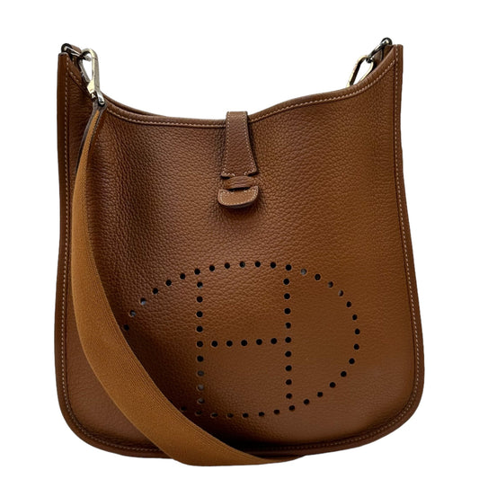 Hermes Evelyne II PM Tan Silver Hardware Bag