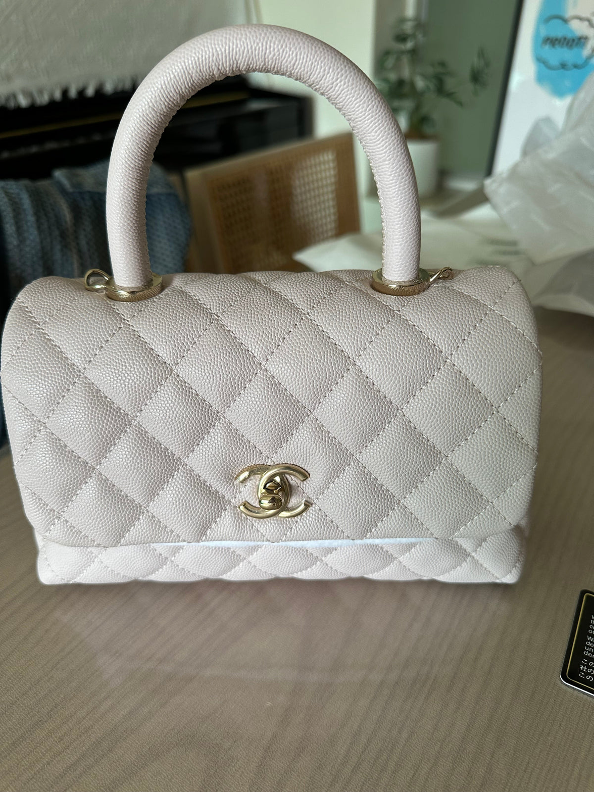 Chanel small coco bag light pink