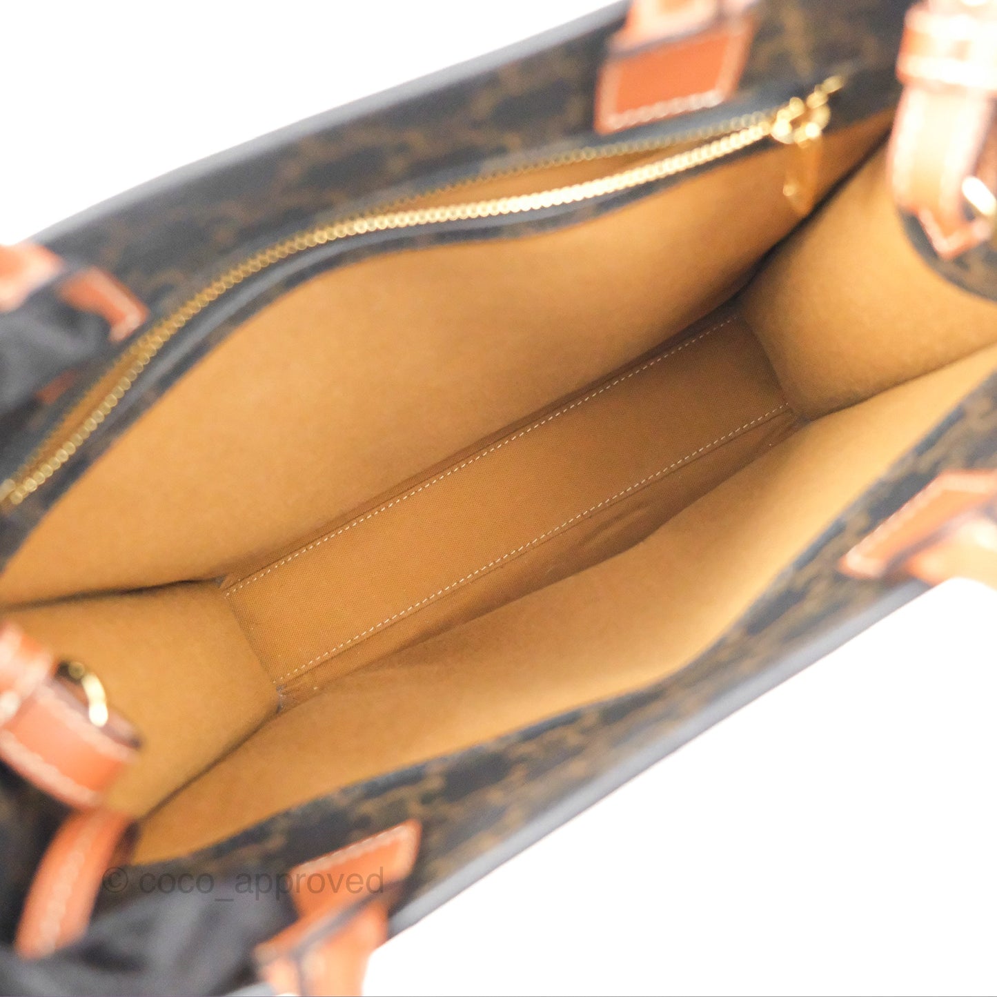 Celine Small Vertical Cabas Tote Triomphe Canvas Tan