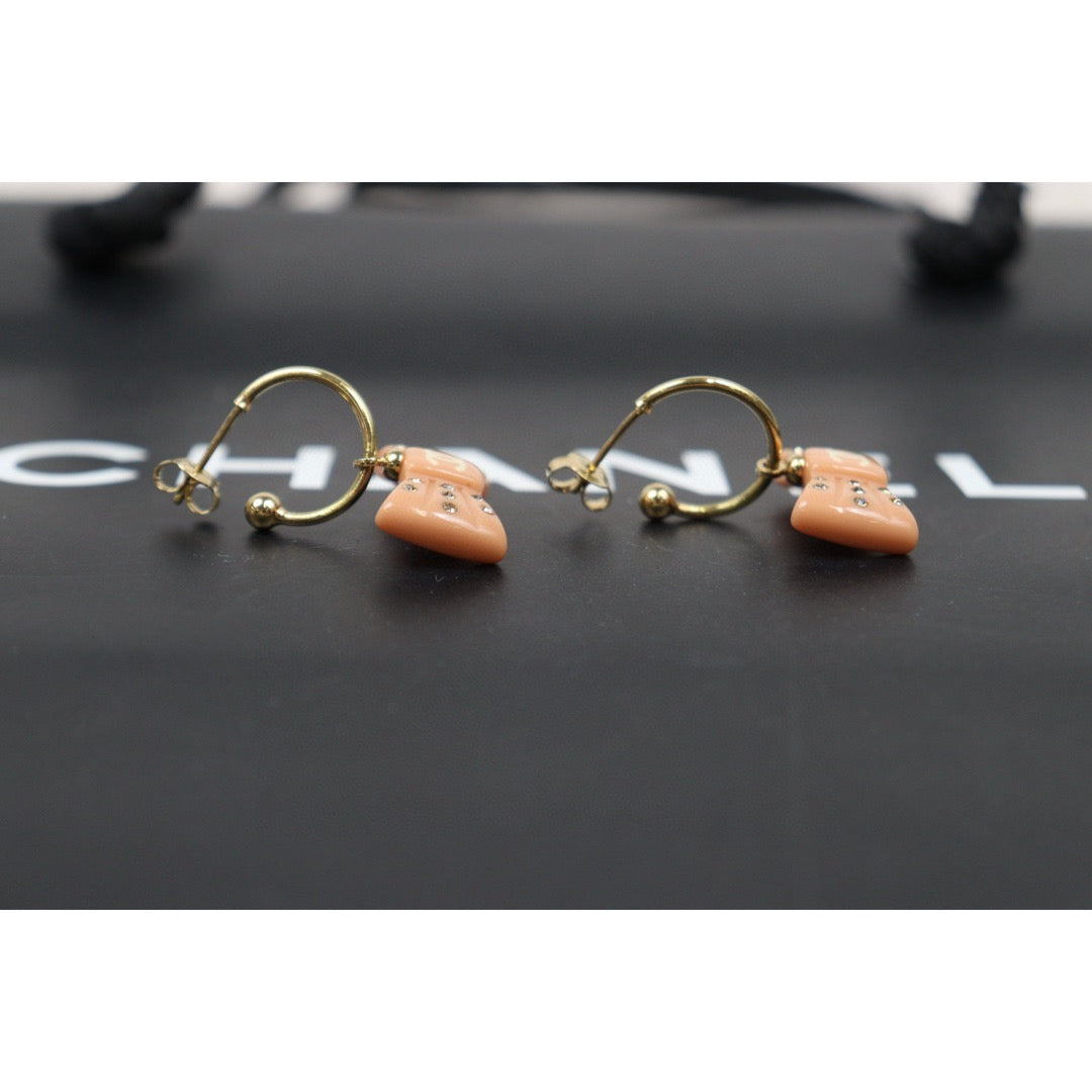 Very Good ( Rank A) ｜CHANEL COCO Mark Bow tie Rhinestone Earrings｜Q25032712