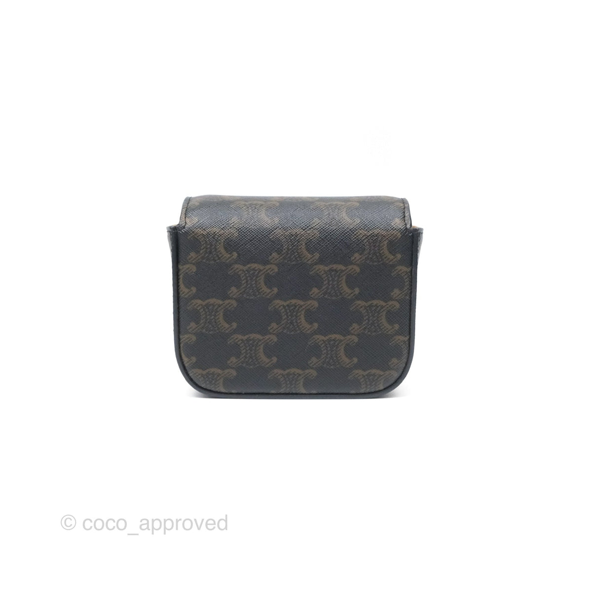 Celine Mini Triomphe Tan Canvas Calfskin