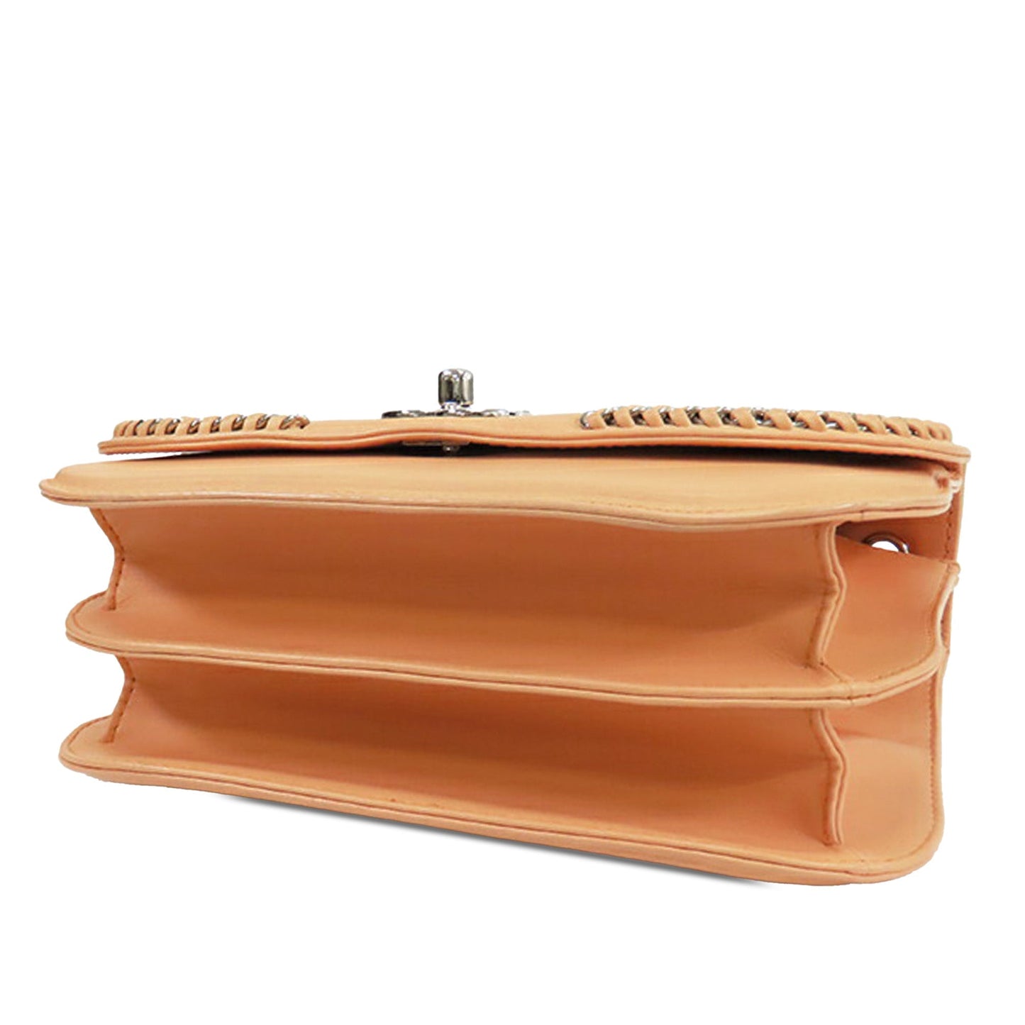 Tan Chanel Small Calfskin Braided Chic Flap Shoulder Bag