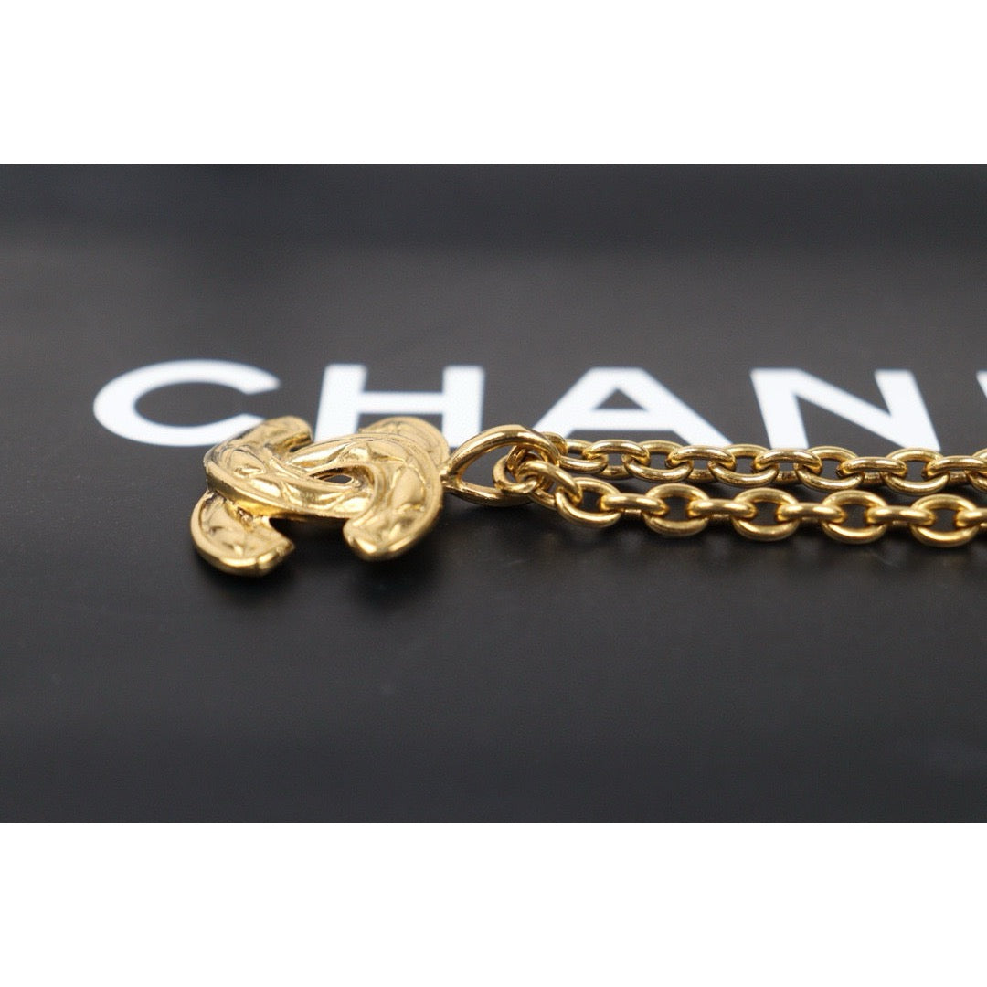 Very Good ( Rank A) ｜ CHANEL Coco Mark 24K Gold Plated Necklace｜W24120914