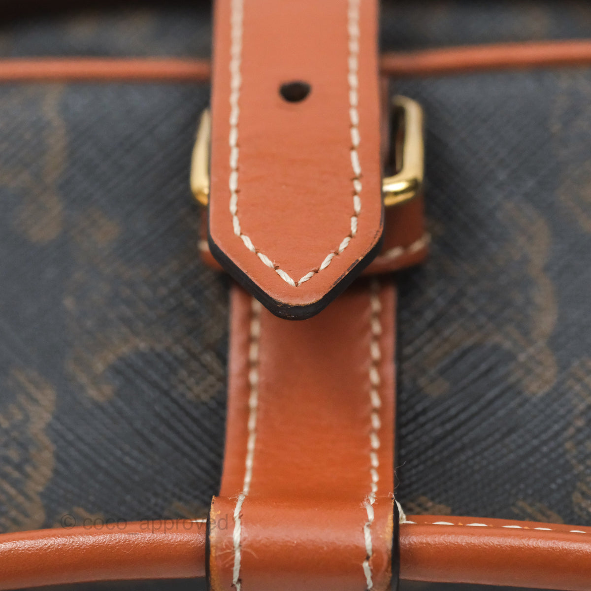 Celine Medium Folco Bag Triomphe Canvas Tan