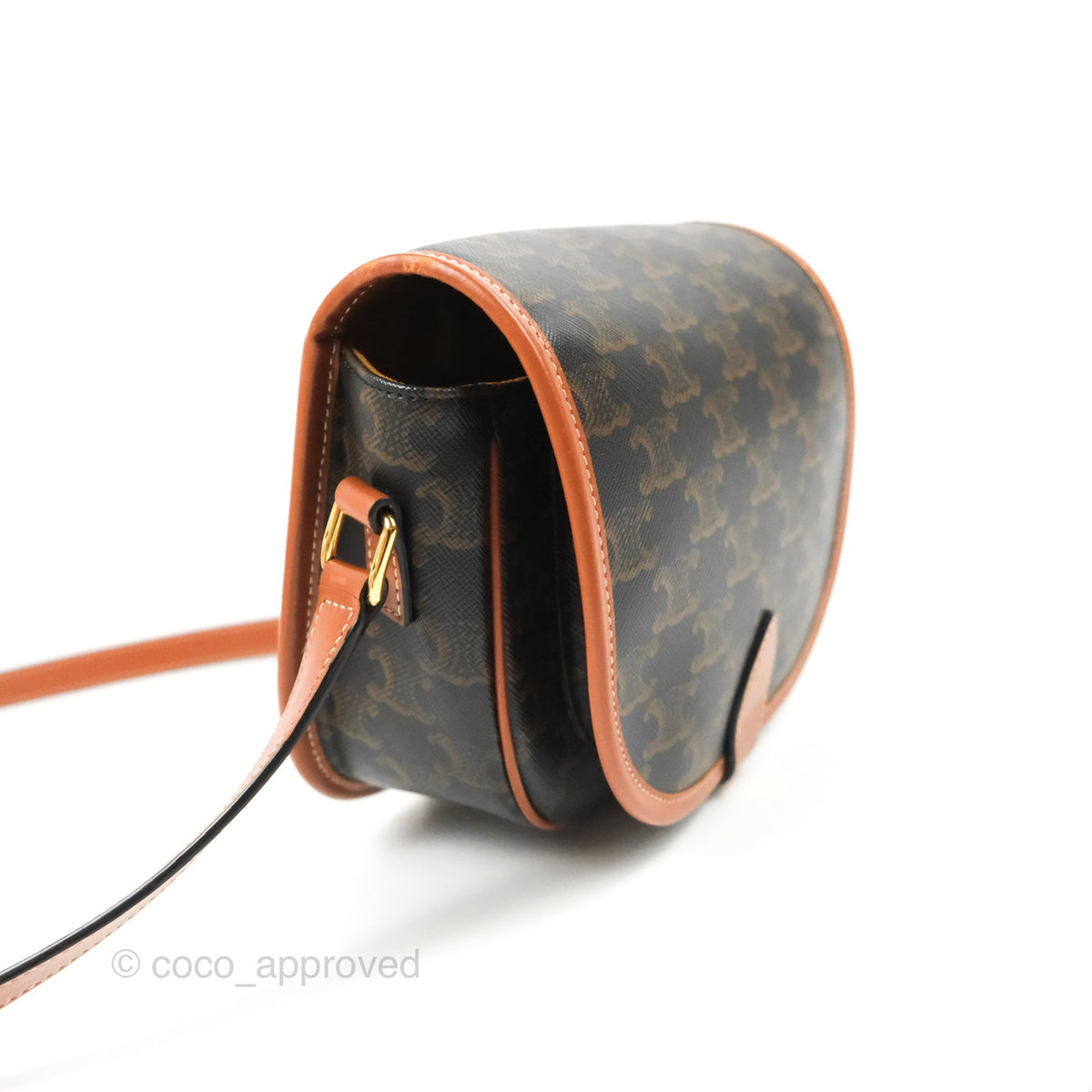 Celine Medium Folco Bag Triomphe Canvas Tan
