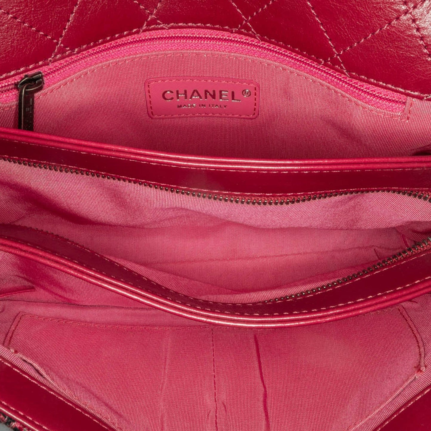 Red Chanel CC Lambskin and Tweed Flap Crossbody Bag