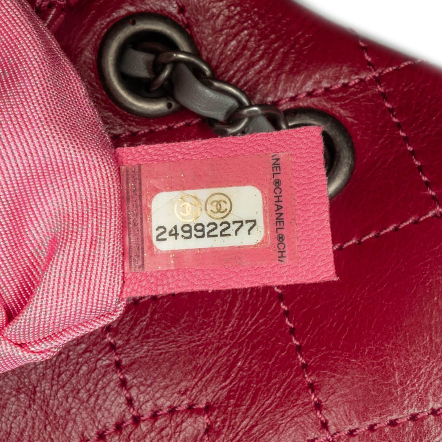 Red Chanel CC Lambskin and Tweed Flap Crossbody Bag