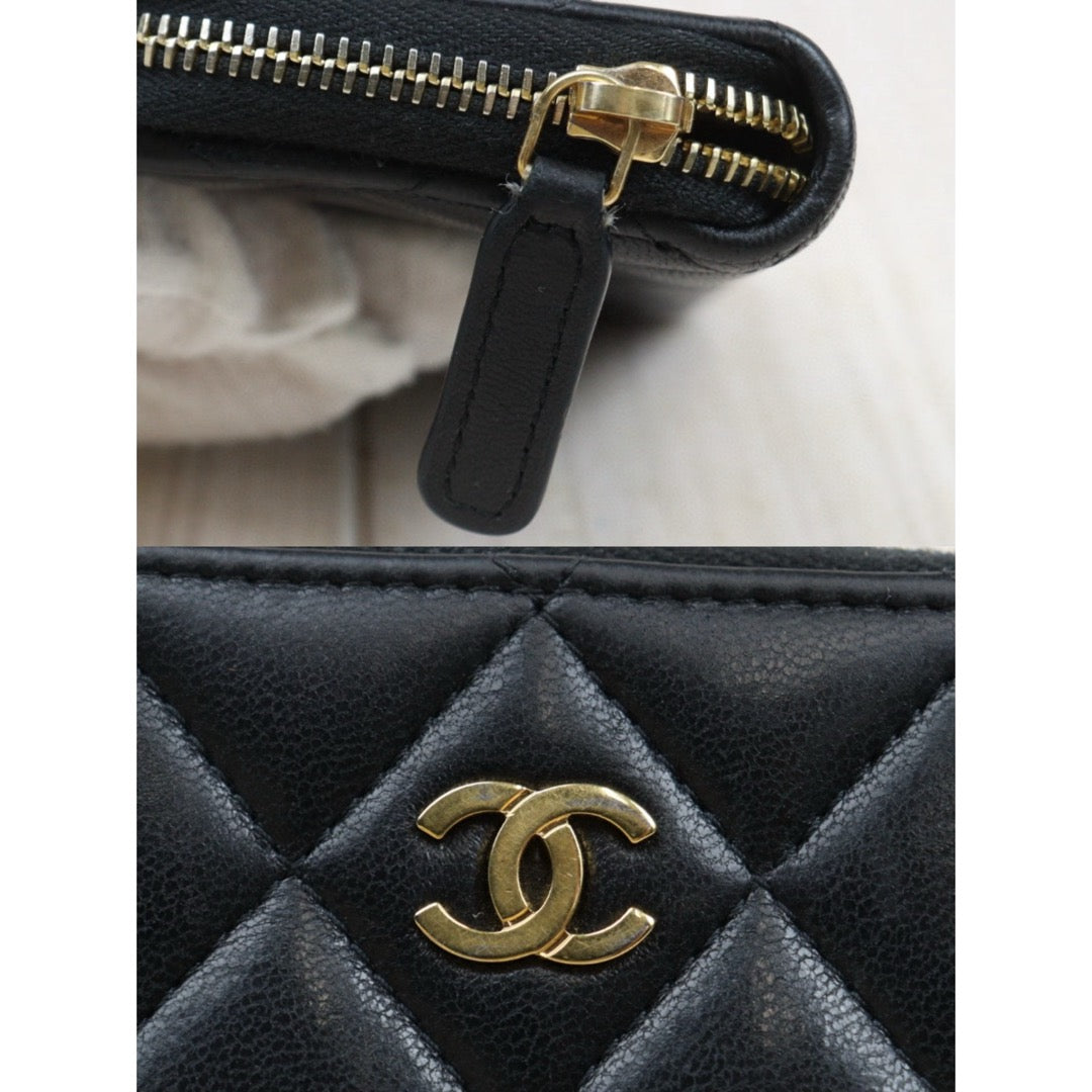 Good ( Rank AB)｜CHANEL Lambskin Card Holder Black Made In 2022 - 2023 Year｜25032705