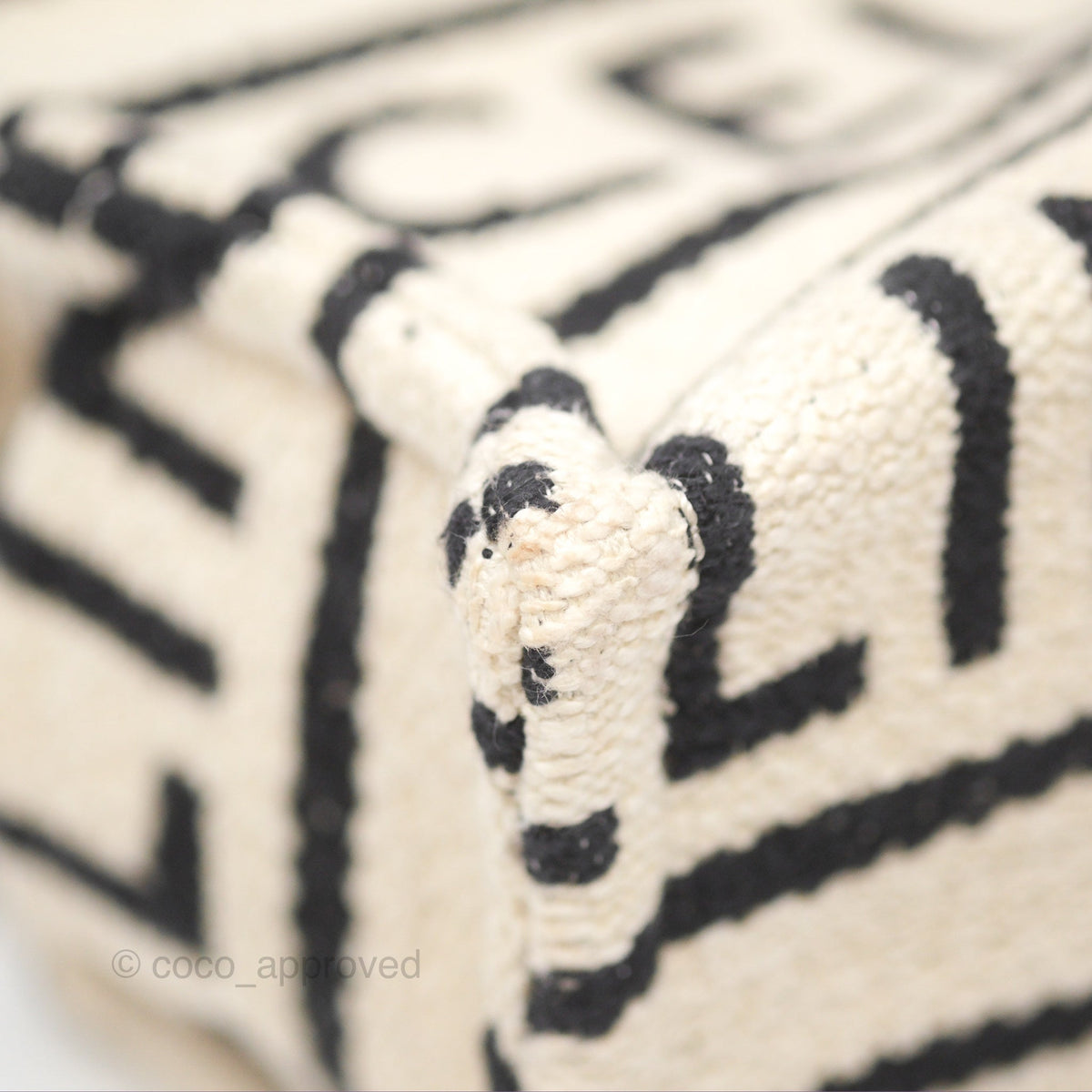 Celine Small Cabas Thais Textile with Celine All-Over White