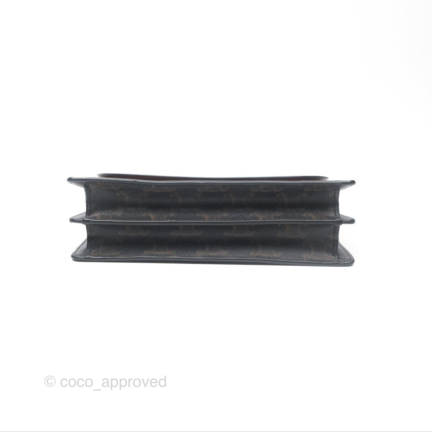 Celine Wallet On Strap Triomphe Canvas Tan Lambskin