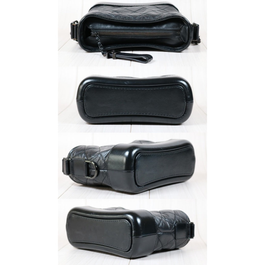 Rank A｜CHANEL Gabrielle Aged Calfskin Small Hobo Bag Shoulder Bag So Black Made in 2019-2020 Year｜S24041601