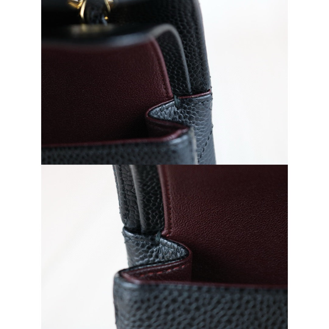 Excellent（Rank SA）｜CHANEL Caviar Skin Matrasse Double Flap 23 Shoulder Bag Black Made In 2020 Year｜S25031402