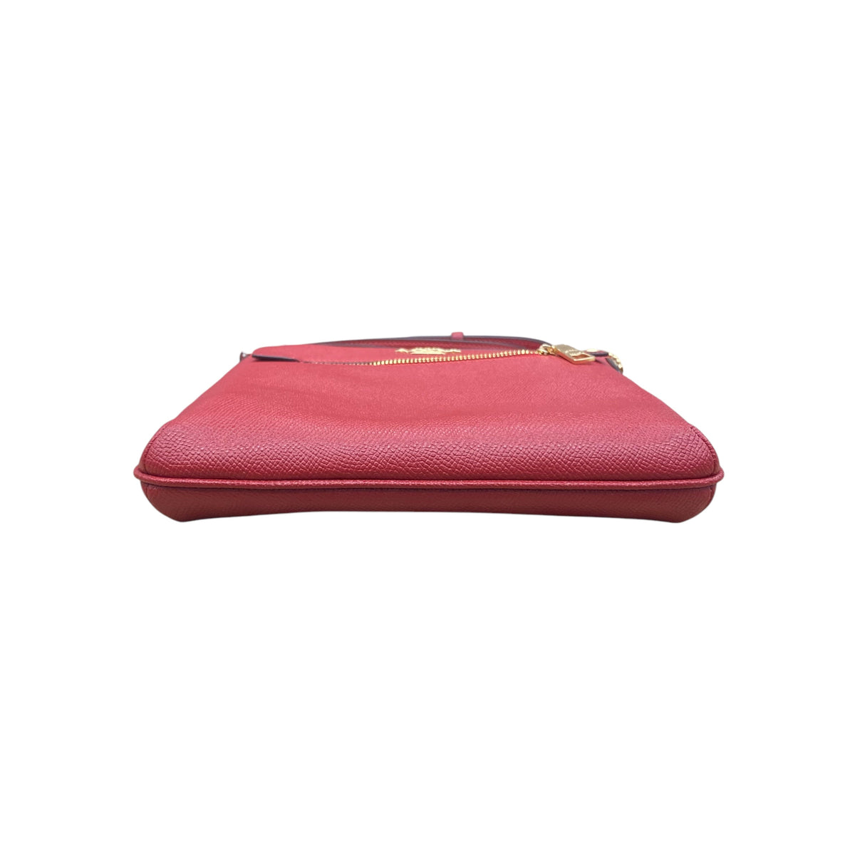 Handbag Designer By Coach In Gold & Red, Size:Small