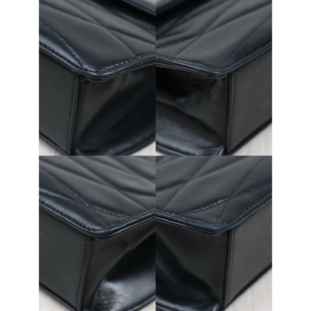 Good ( Rank AB)｜ CHANEL Pearl Coco Mark Lambskin Matrasse Chain Shoulder Bag Black  Made in 1991-1994Year ｜Y25022709