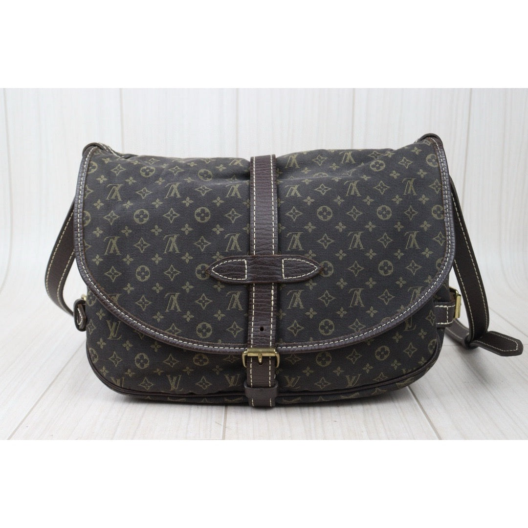 Rank AB｜LV Monogram Mini Run Saumur  Shoulder Bag Canvas Leather Brown｜24072401