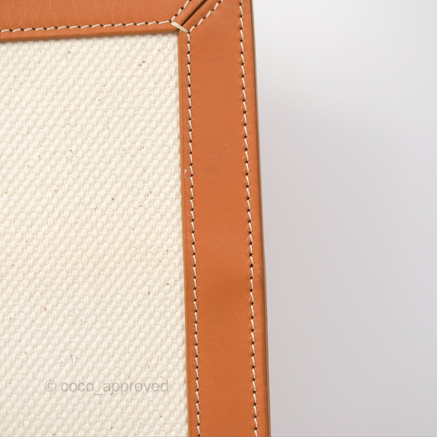 Celine Small Vertical Cabas Tote With Celine Print Natural/Tan