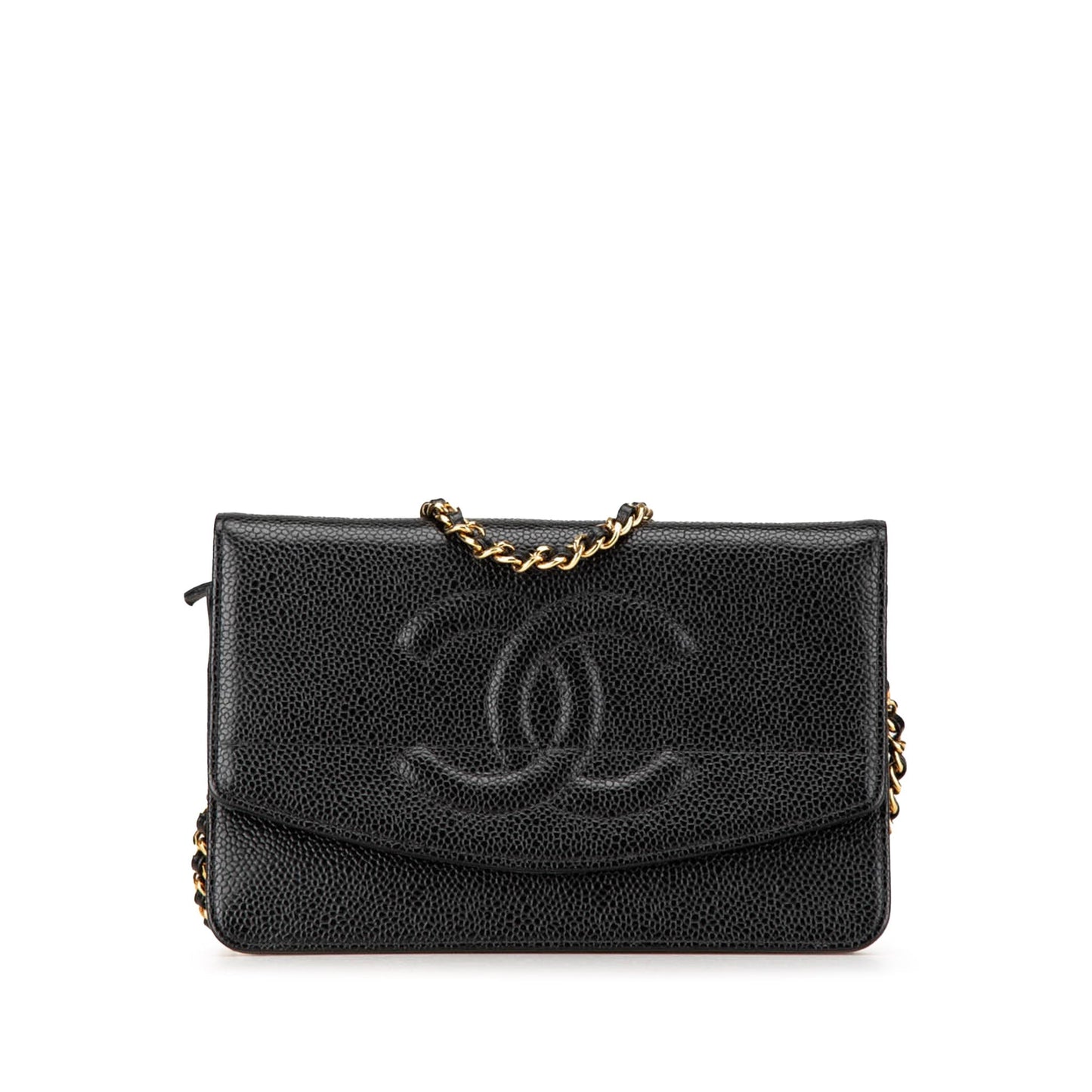 Black Chanel CC Caviar Wallet on Chain Crossbody Bag