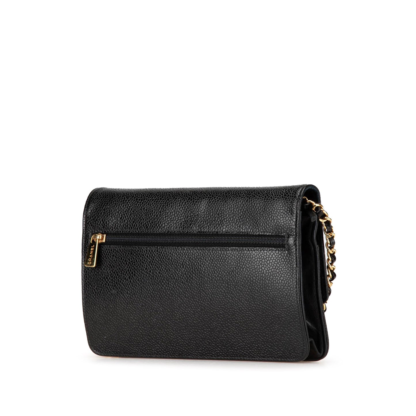 Black Chanel CC Caviar Wallet on Chain Crossbody Bag