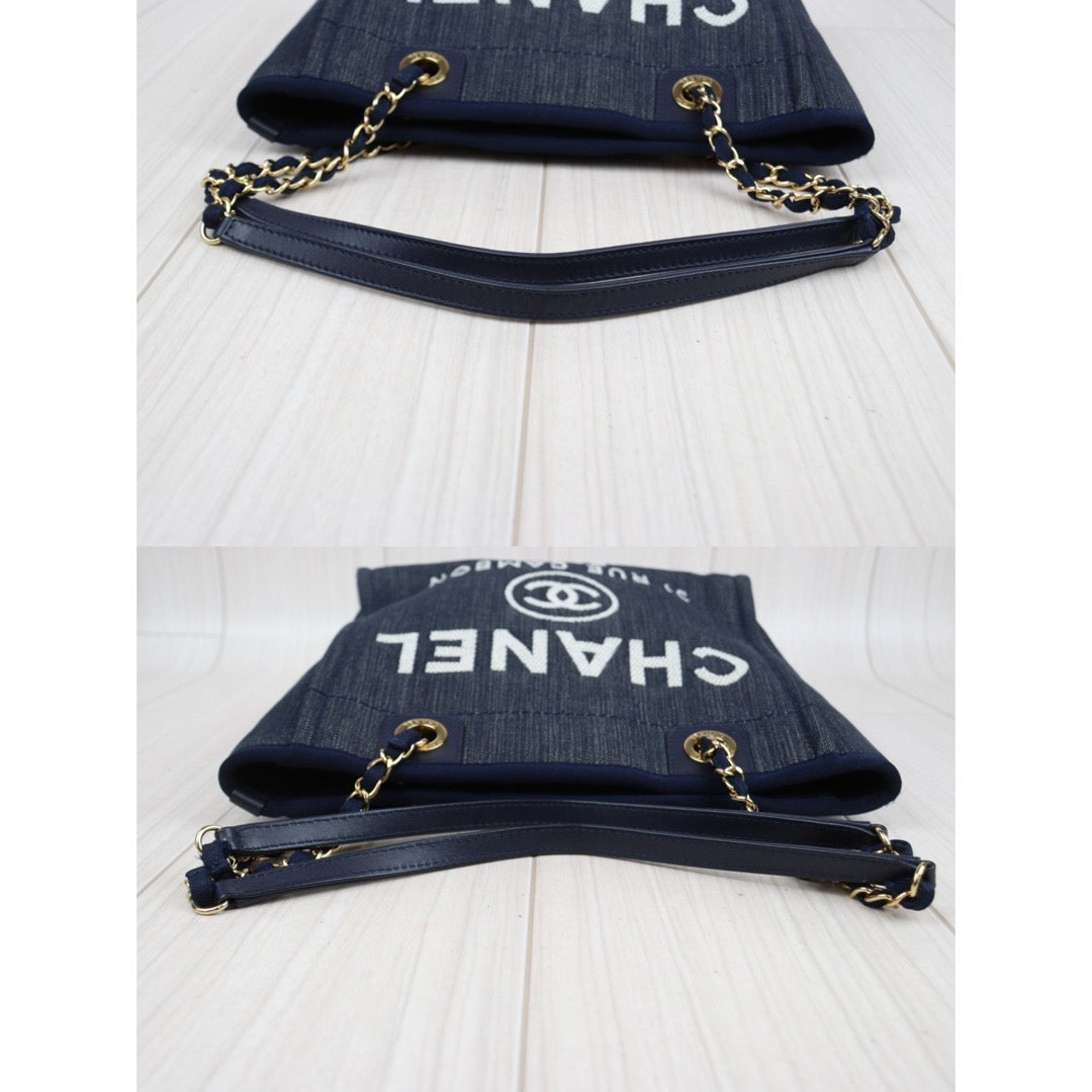 Rank A ｜ CHANEL Canvas Tote Bag Navy Small｜24012520