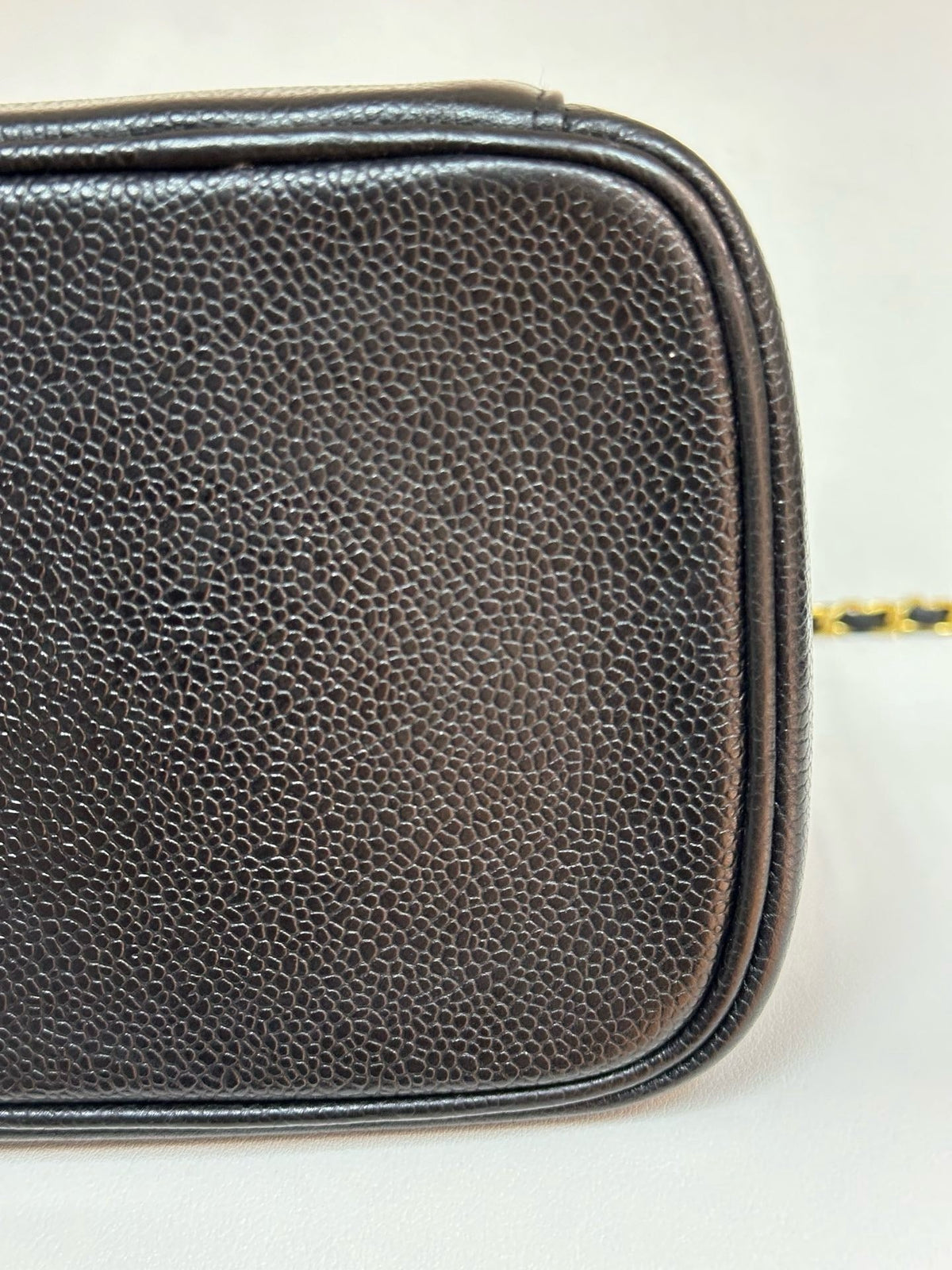 Chanel Vintage Vanity Case Black Caviar GHW 2 holo card