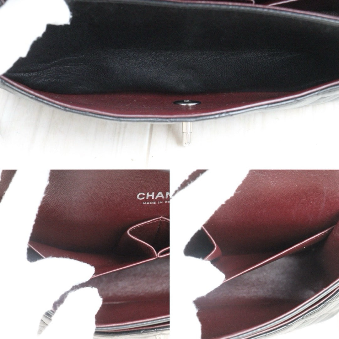 Very Good ( Rank A)｜ CHANEL Lamb Skin Matrasse Double Flap 25 Shoulder Bag  Black Made In 2008-2009Year｜S25062504
