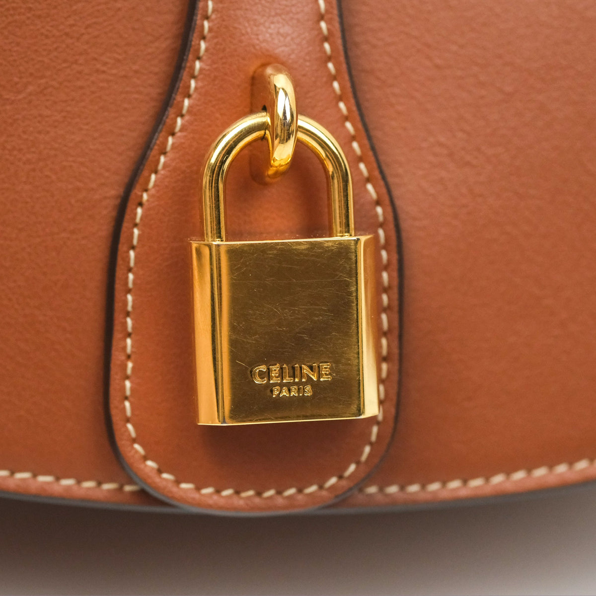Celine Clutch on Strap Tabou Tan Calfskin