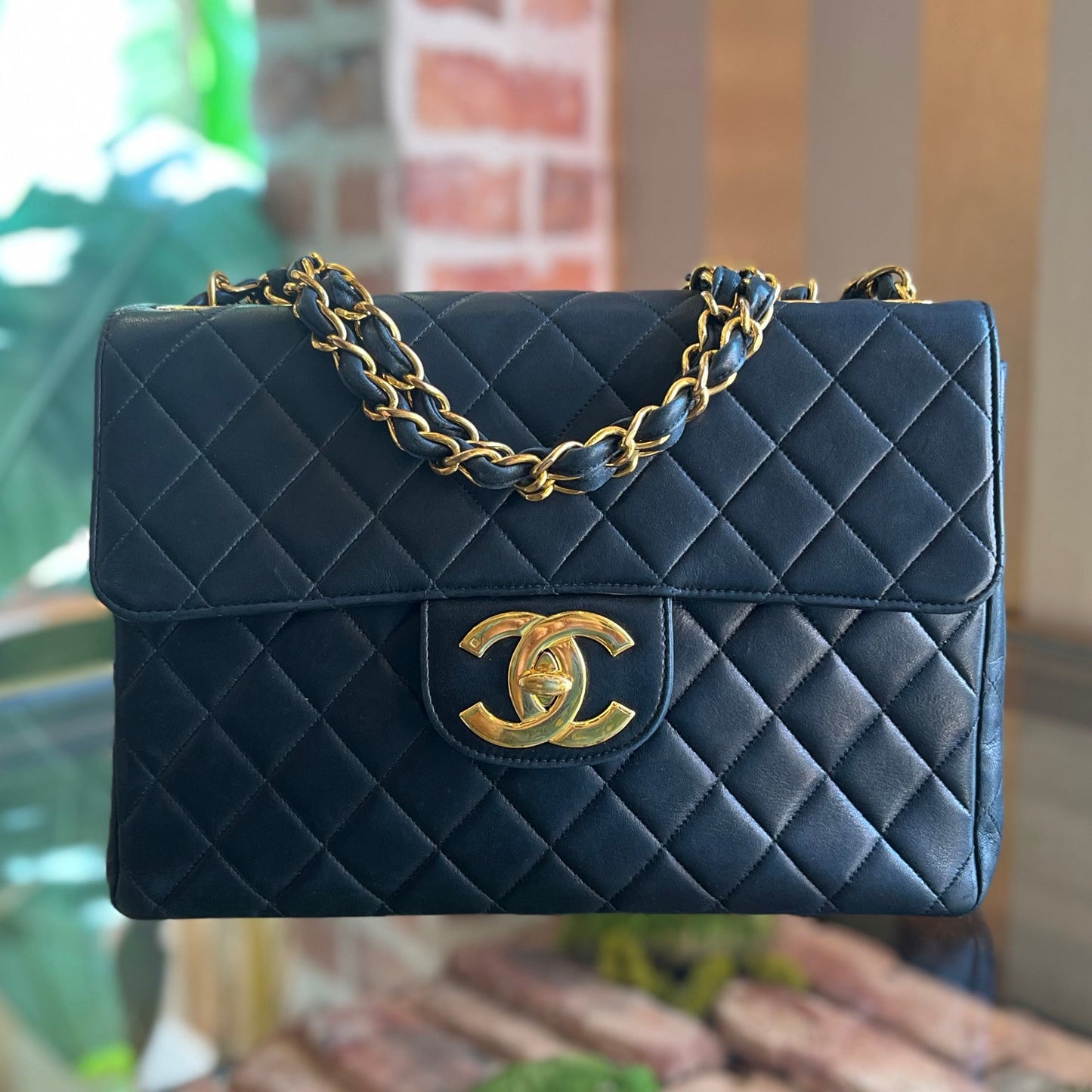 CHANEL Flap Maxi Lambskin Vintage Shoulder Bag