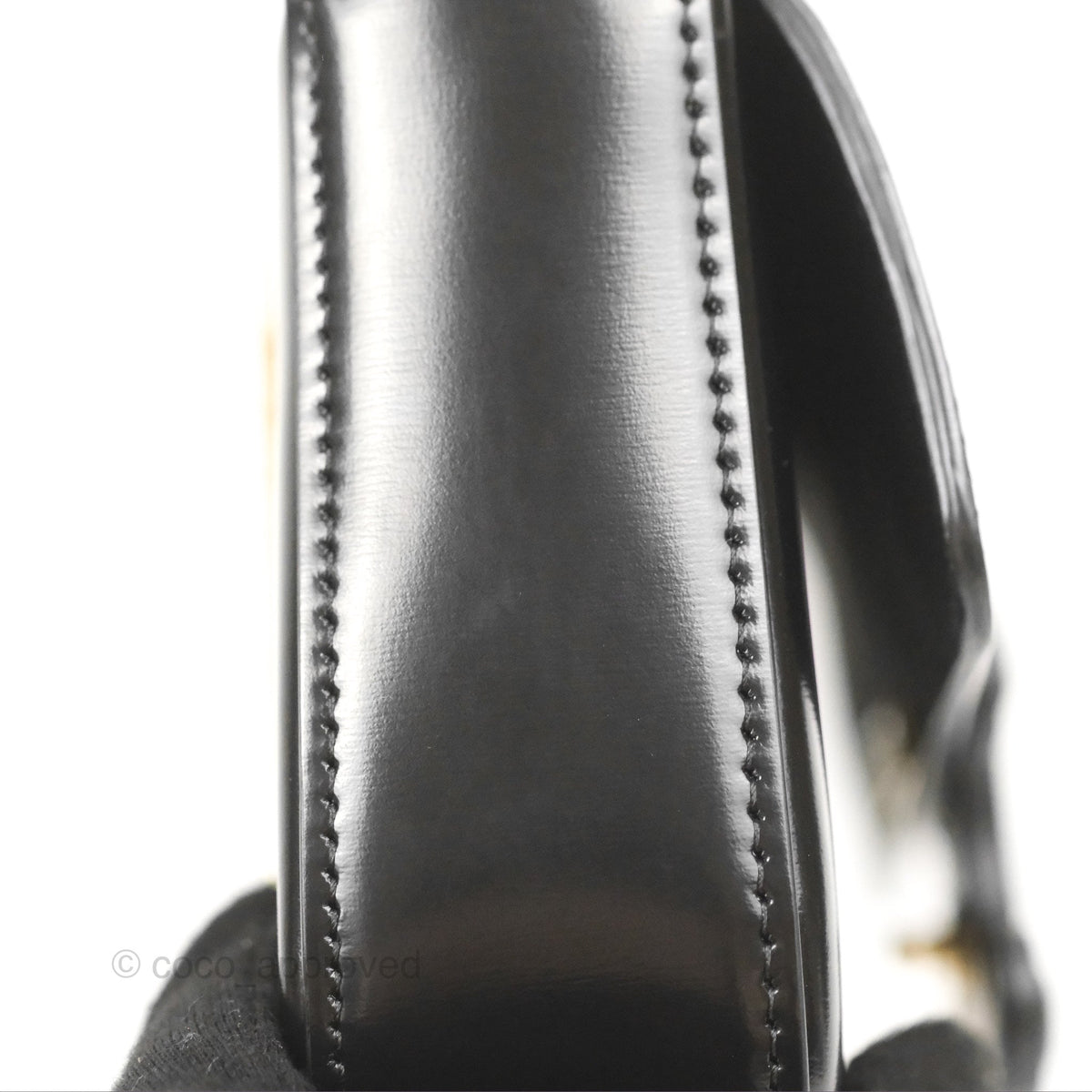Celine Triomphe Chain Shoulder Bag Black Shiny Calfskin