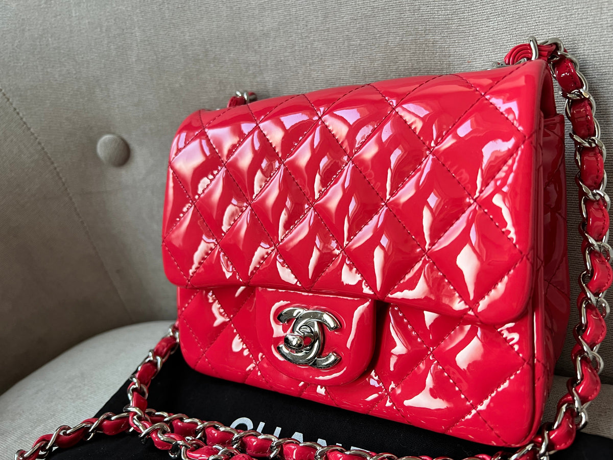 Chanel Square Mini Classic Flap in Pink Patent