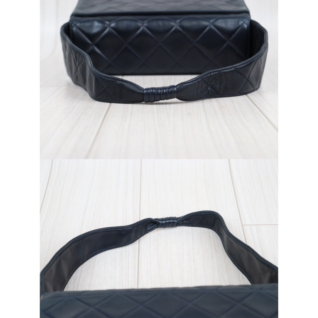 Good ( Rank AB)｜ CHANEL Matrasse Lamb Skin Shoulder Bag Navy ｜V24031225
