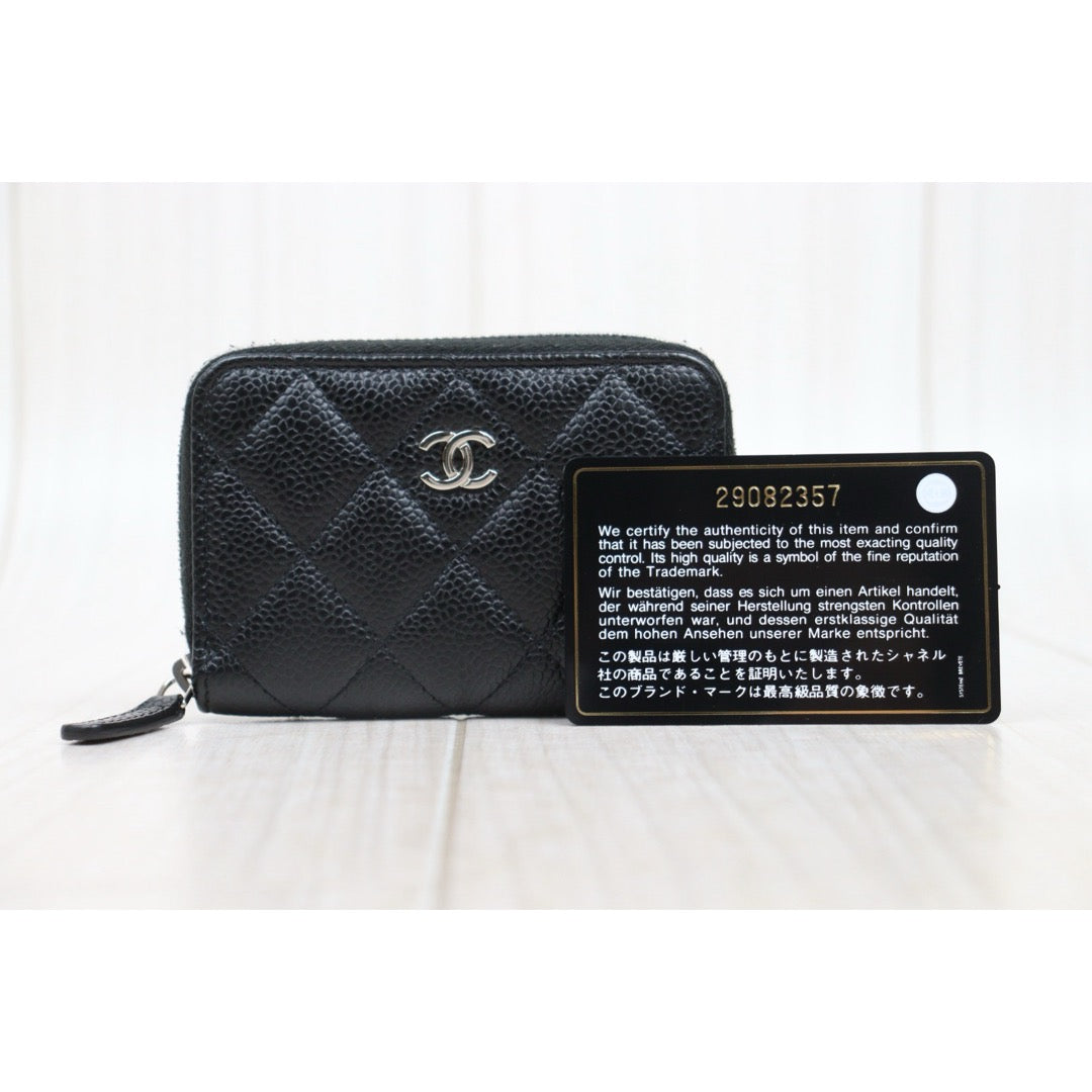 Very Good ( Rank A) ｜CHANEL Caviar Skin Calf Leather Coin Purse Black Made In 2020 Year｜25052911