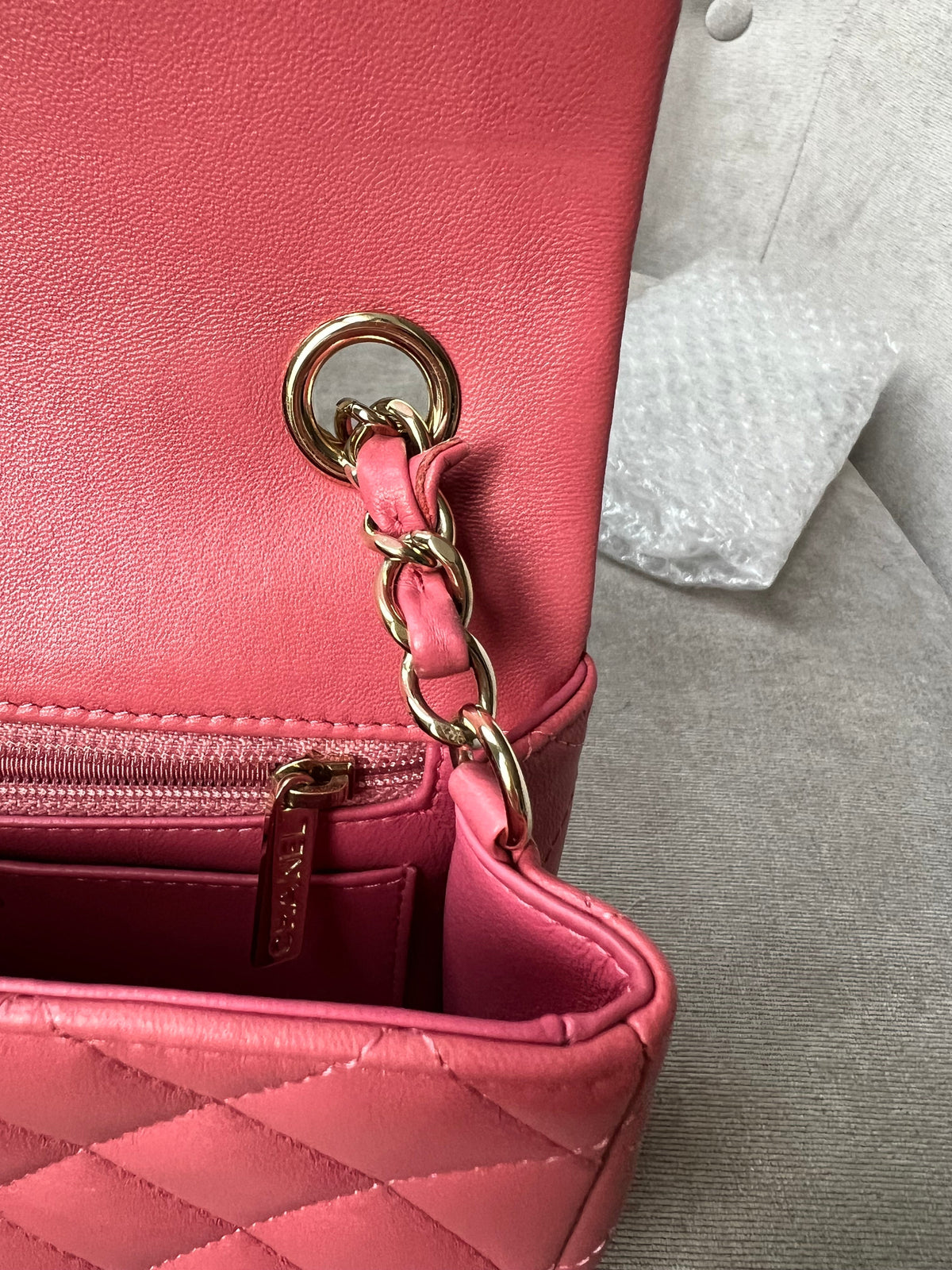 Chanel Mini Rectangular Classic Flap Valentines Day Edition in Pink Lambskin