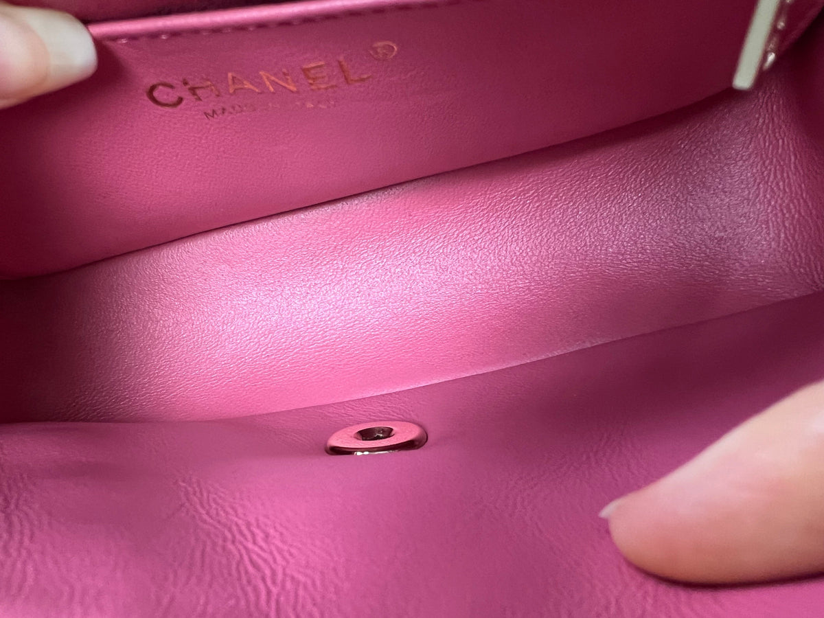 Chanel Mini Rectangular Classic Flap Valentines Day Edition in Pink Lambskin