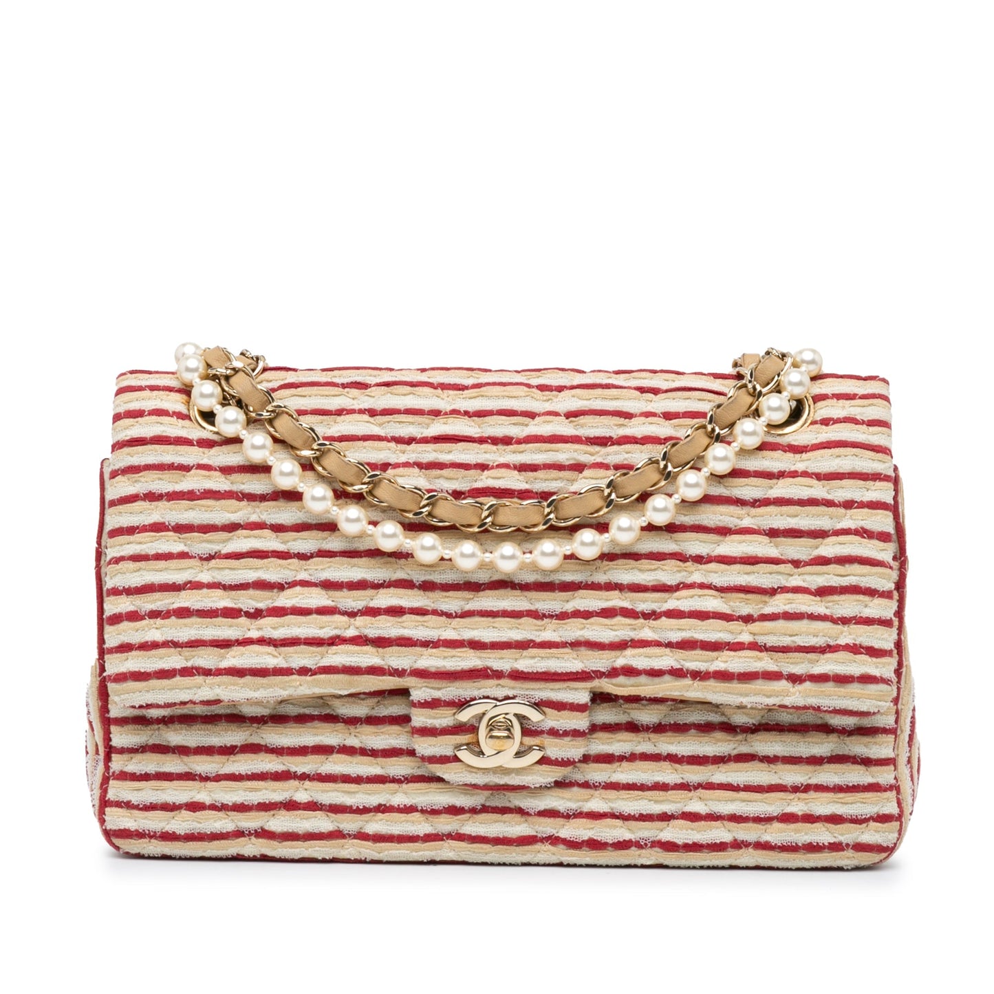 Red Chanel Medium Classic Jersey Coco Sailor Double Flap Shoulder Bag
