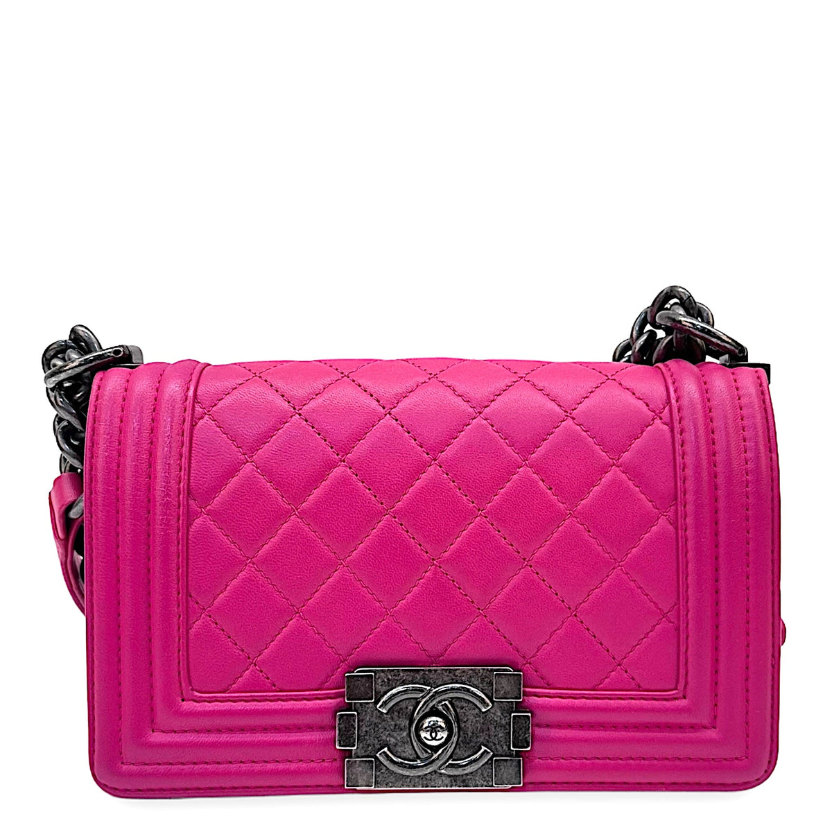 Chanel Small Boy Pink Lambskin Flap Bag