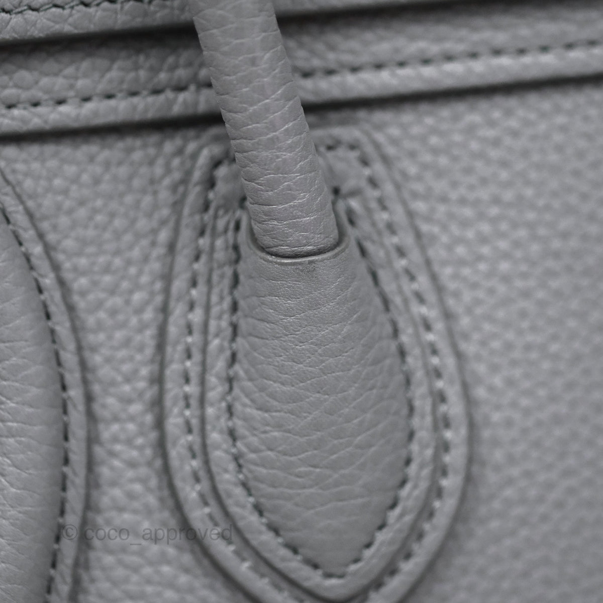 Celine Nano Luggage Bag Grey Drummed Calfskin