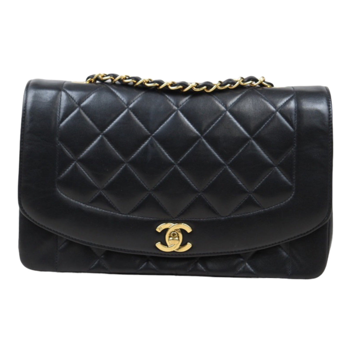 Rank A｜ CHANEL Matrasse Diana 25 Lamb Skin  Chain Bag Made in 1991-1994 Year｜P24061129