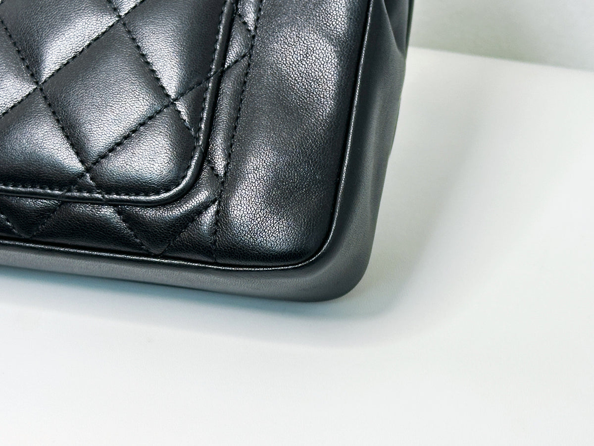 Chanel Small Diana Flap Black Lambskin GHW 2073 holo