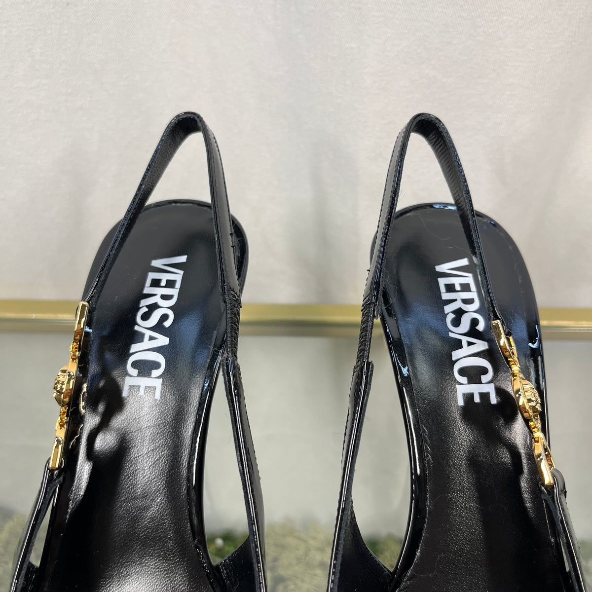 VERSACE 95' SlingBack Pumps 85mm Black SZ36